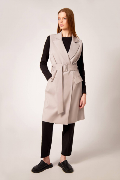 Брюки, жилет Rivoli 8056.1+5196 пудрово-серый/
чёрный - фото 2