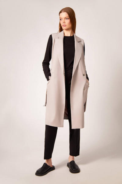 Брюки, жилет Rivoli 8056.1+5196 пудрово-серый/
чёрный - фото 1