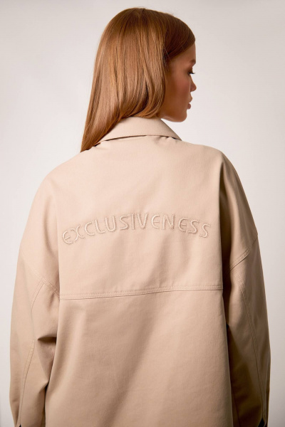 Рубашка джинсовая бежевого цвета с вышивкой Rivoli 2375.1 пшеничный - фото 8