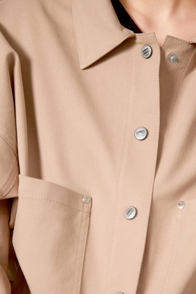 Рубашка джинсовая бежевого цвета с вышивкой Rivoli 2375.1 пшеничный - фото 5