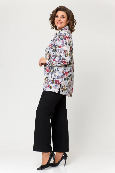 Блуза Приталенная удлиненная с воротником и бантами Slaviaelit 532 листики - фото 6