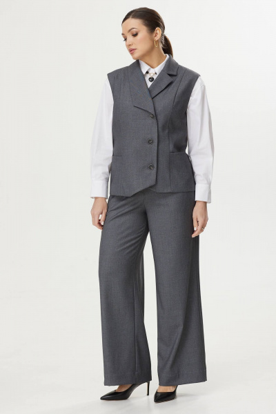 Брюки, жилет Kaloris 2057 серый - фото 1