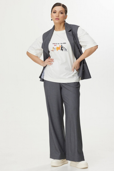 Брюки, жилет Kaloris 2057 серый - фото 9