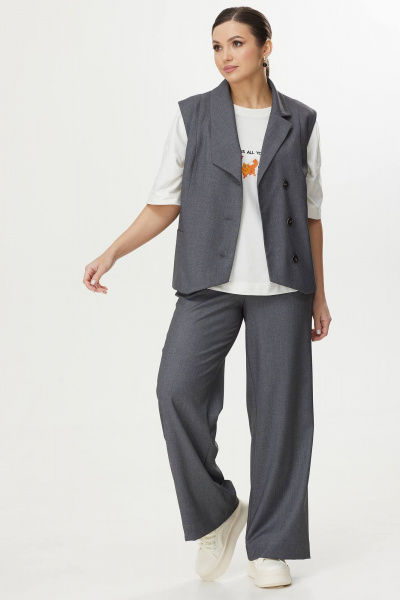 Брюки, жилет Kaloris 2057 серый - фото 7
