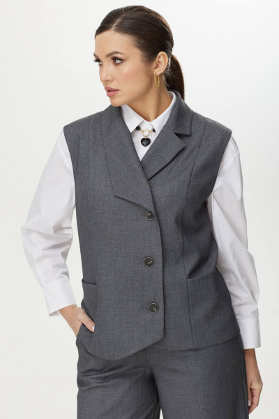 Брюки, жилет Kaloris 2057 серый - фото 6