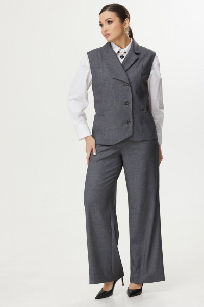 Брюки, жилет Kaloris 2057 серый - фото 4