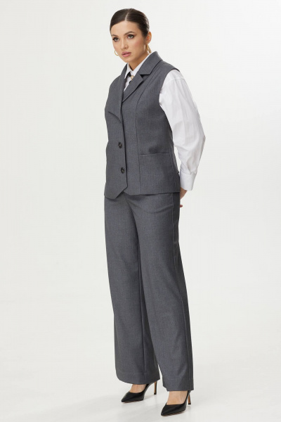 Брюки, жилет Kaloris 2057 серый - фото 3