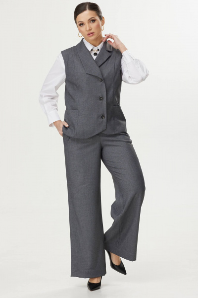 Брюки, жилет Kaloris 2057 серый - фото 2