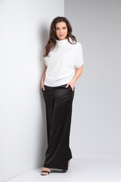 Блуза свободного кроя со спущенным плечом на круглый воротник AXXA 133 И - фото 6