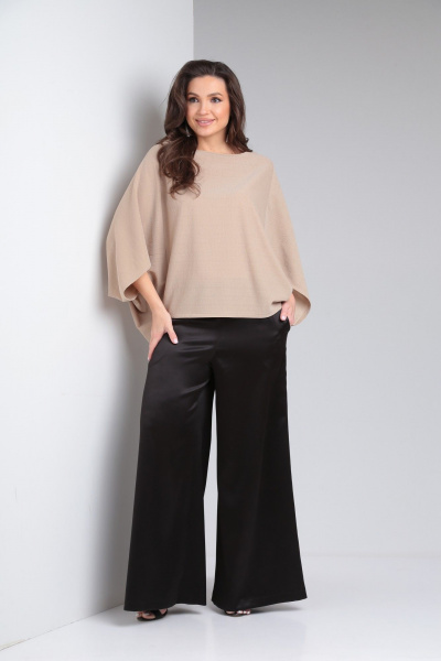 Блуза oversize с вырезом лодочка и рукавом ¾ AXXA 138 А - фото 1