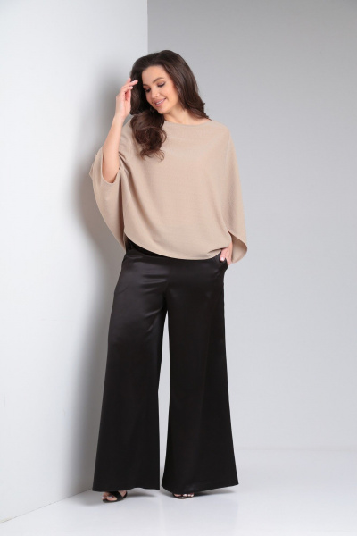 Блуза oversize с вырезом лодочка и рукавом ¾ AXXA 138 А - фото 2