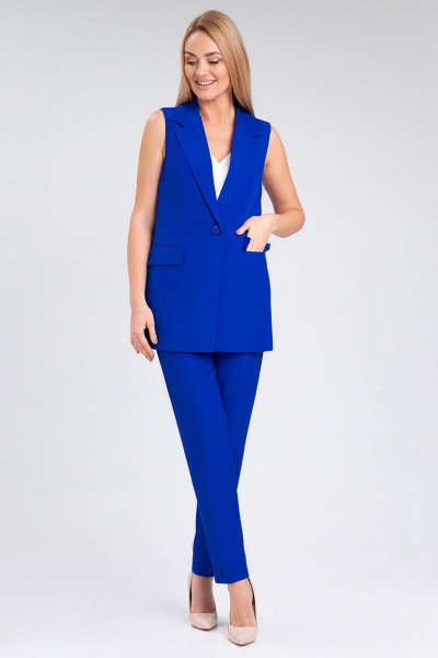 Деловой брюки и жилет с зауженными брюками и резинкой IVARI 20403/1 василек - фото 1