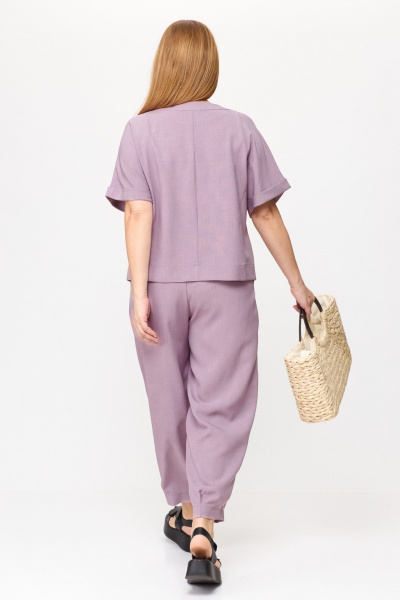 Брючный костюм с шароварами и укороченным жакетом лето Michel chic 1337/1 лаванда - фото 7