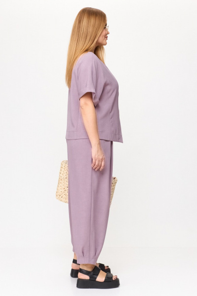 Брючный костюм с шароварами и укороченным жакетом лето Michel chic 1337/1 лаванда - фото 6