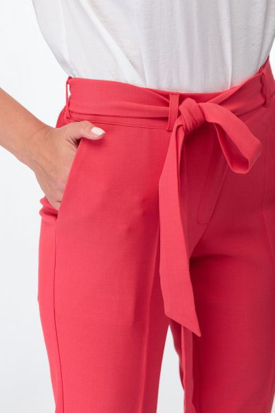 Брюки классические с высокой посадкой и съемным поясом Anelli 733 коралл - фото 6