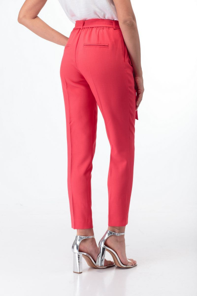 Брюки классические с высокой посадкой и съемным поясом Anelli 733 коралл - фото 2