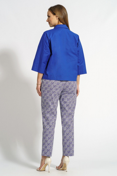 Образы из текстиля: жакет, блуза и брюки в стильной комбинации Медея и К 2202 электрик - фото 2