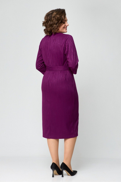 Платье с запахом из трикотажа, миди, приталенное Danaida 2205 фуксия - фото 7