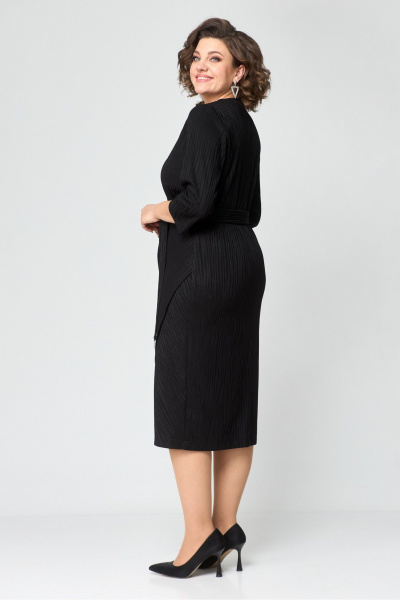 Платье с запахом и приталенным силуэтом из трикотажа Danaida 2205 черный - фото 6