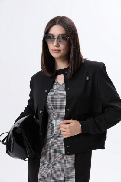 Деловое платье-футляр с V-образным вырезом и разрезом LM М1 - фото 11