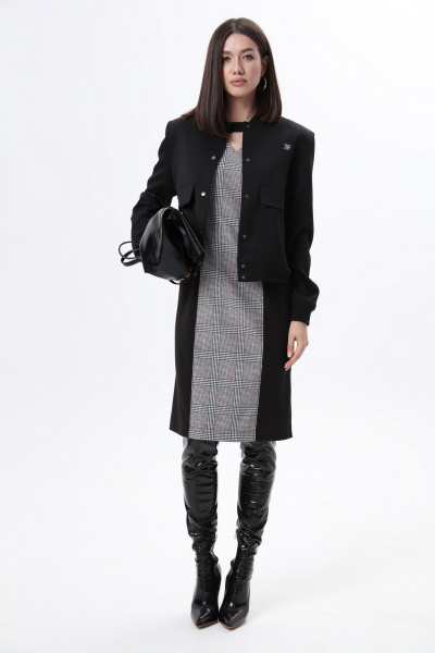 Деловое платье-футляр с V-образным вырезом и разрезом LM М1 - фото 10