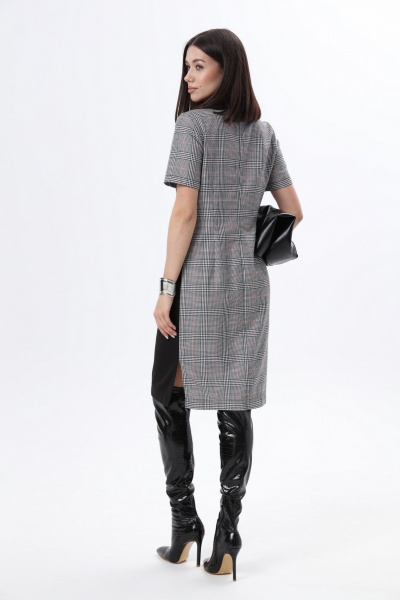 Деловое платье-футляр с V-образным вырезом и разрезом LM М1 - фото 9