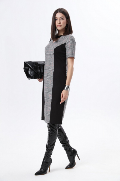 Деловое платье-футляр с V-образным вырезом и разрезом LM М1 - фото 6