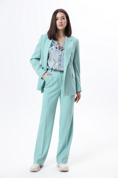 Костюм 2-ка жакет и брюки приталенные для делового образа LM К6667 мята - фото 9