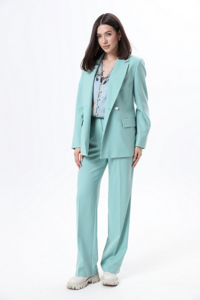 Костюм 2-ка жакет и брюки приталенные для делового образа LM К6667 мята - фото 7
