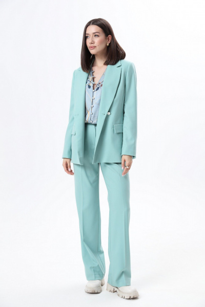 Костюм 2-ка жакет и брюки приталенные для делового образа LM К6667 мята - фото 6