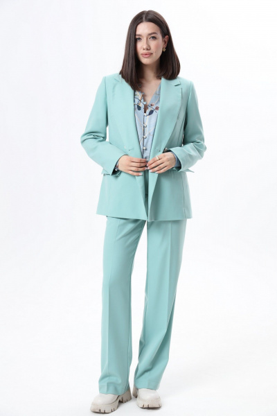 Костюм 2-ка жакет и брюки приталенные для делового образа LM К6667 мята - фото 5