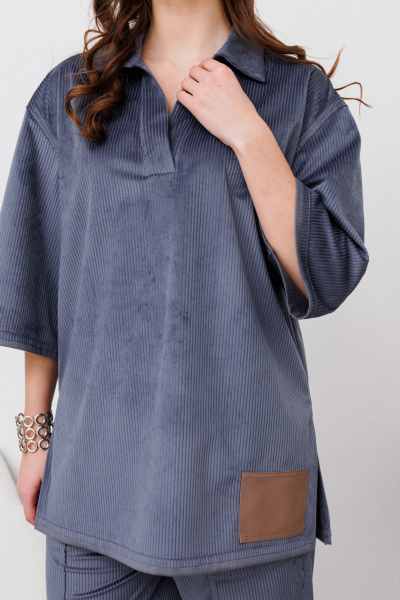 Блуза, брюки NikVa 477-2 графит - фото 2