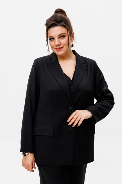 Костюм тройка черный деловой из текстиля с жилетом Anelli 1426.1 черный - фото 5