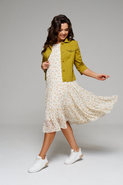 Жакет, платье Beautiful&Free 6084 зелень - фото 3