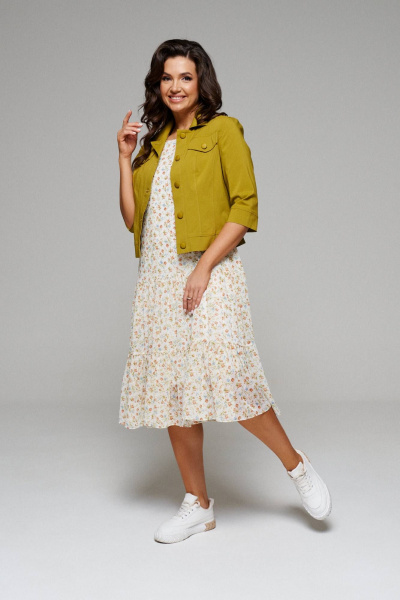 Жакет, платье Beautiful&Free 6084 зелень - фото 1