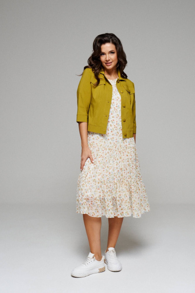 Жакет, платье Beautiful&Free 6084 зелень - фото 2