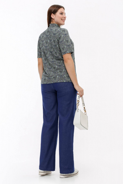 Водолазка La rouge 3348 зеленый-набивной - фото 4