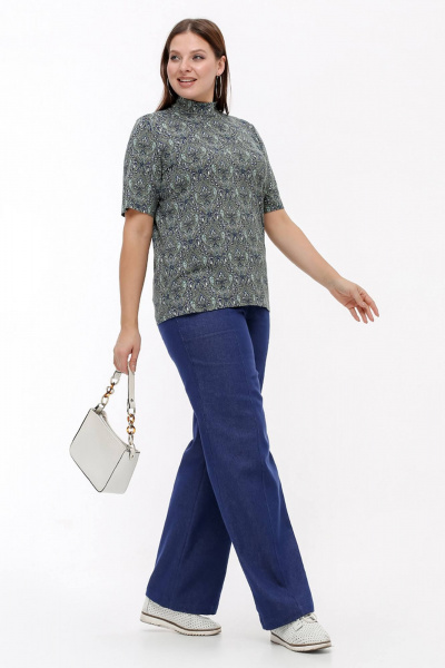 Водолазка La rouge 3348 зеленый-набивной - фото 3