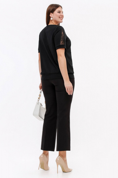 Джемпер свободного силуэта из вискозы, черный, демисезон La rouge 3345 черный - фото 4