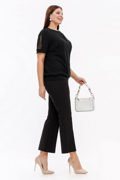 Джемпер свободного силуэта из вискозы, черный, демисезон La rouge 3345 черный - фото 3