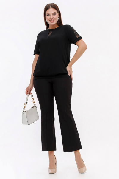 Джемпер свободного силуэта из вискозы, черный, демисезон La rouge 3345 черный - фото 2