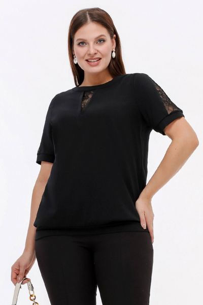 Джемпер свободного силуэта из вискозы, черный, демисезон La rouge 3345 черный - фото 1