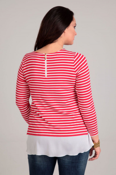 Блуза из вискозы с декоративной молнией и двойным эффектом Таир-Гранд 62259 красный - фото 2