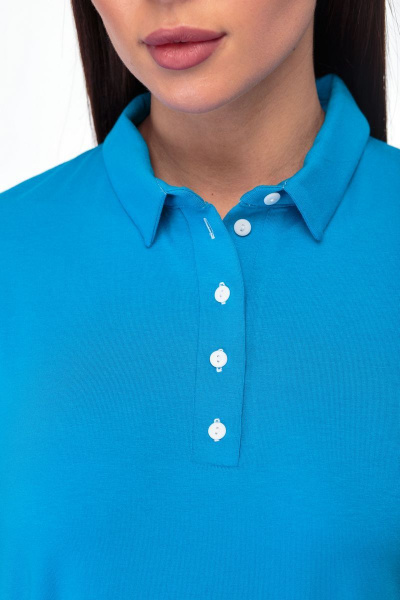 Футболка поло из трикотажа хлопка с коротким рукавом Anelli 819 голубой - фото 5