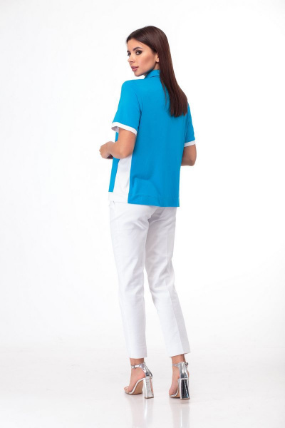 Футболка поло из трикотажа хлопка с коротким рукавом Anelli 819 голубой - фото 3