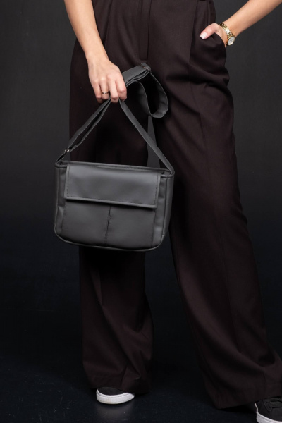 Сумка из экокожи в сером цвете для повседневных образов MT.Style POSSI grafit - фото 4