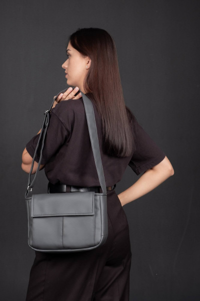 Сумка из экокожи в сером цвете для повседневных образов MT.Style POSSI grafit - фото 2