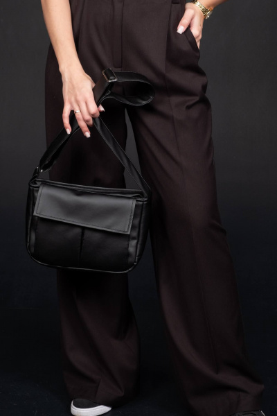 Черная кожаная сумка для ежедневных образов MT.Style POSSI black - фото 5