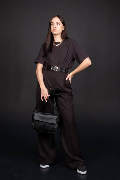 Черная кожаная сумка для ежедневных образов MT.Style POSSI black - фото 4