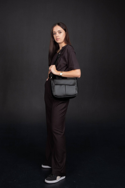 Черная кожаная сумка для ежедневных образов MT.Style POSSI black - фото 2